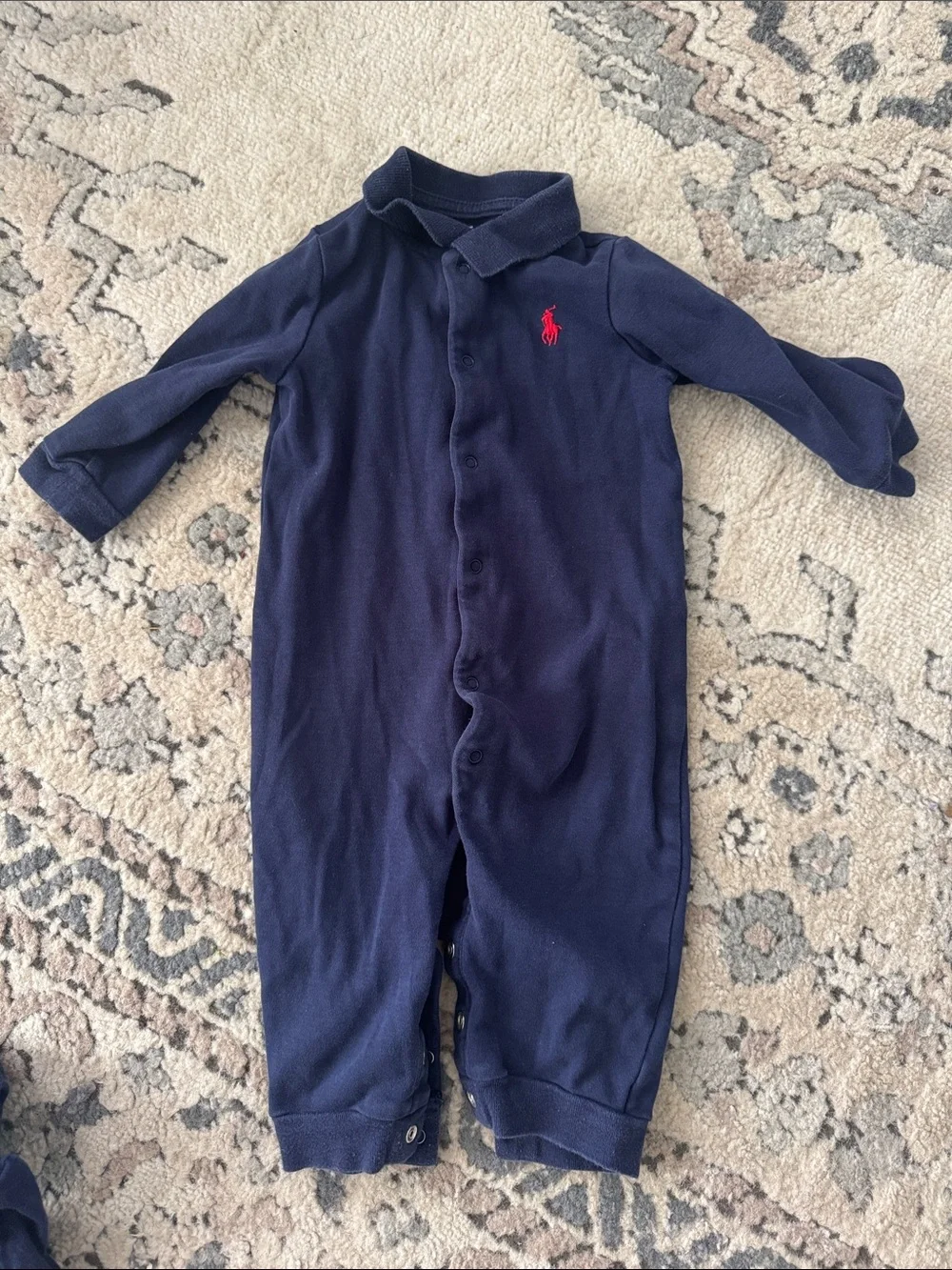 Lot of 4 Pieces Ralph Lauren Blue Striped Kids Boys Onesie Romper 9M
